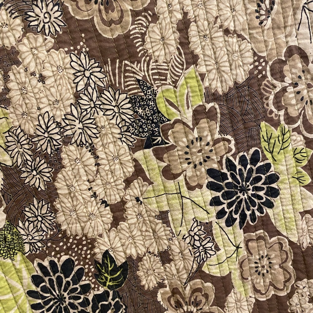 Boho Quilted Reversible Jacket Button Closure Poc… - image 8